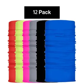 12 Pack Neck Gaiter Tubular Bandana Balaclava Mask