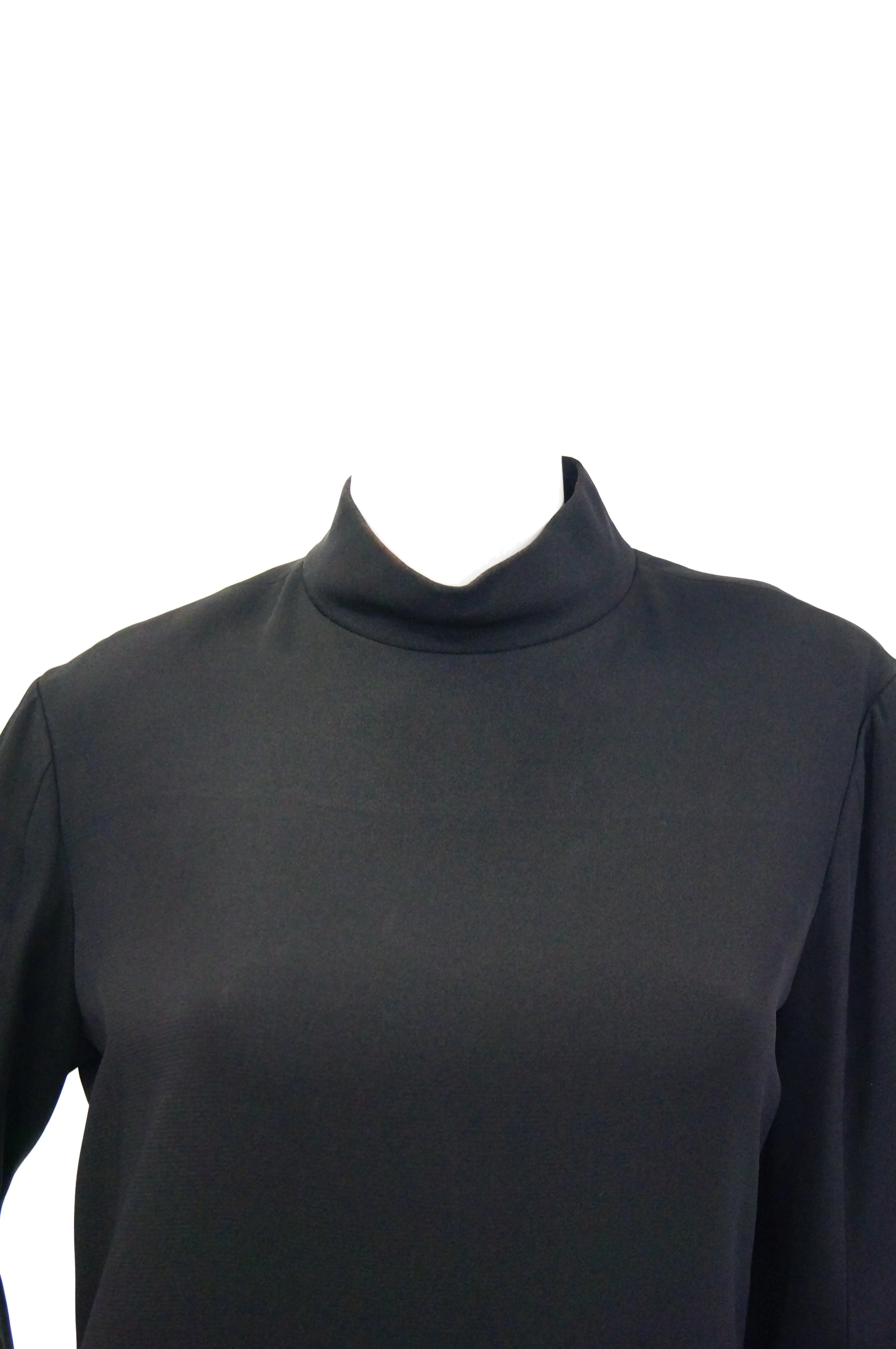 1960s Geoffrey Beene Black Petal Bell Sleeve Cocktail Dress