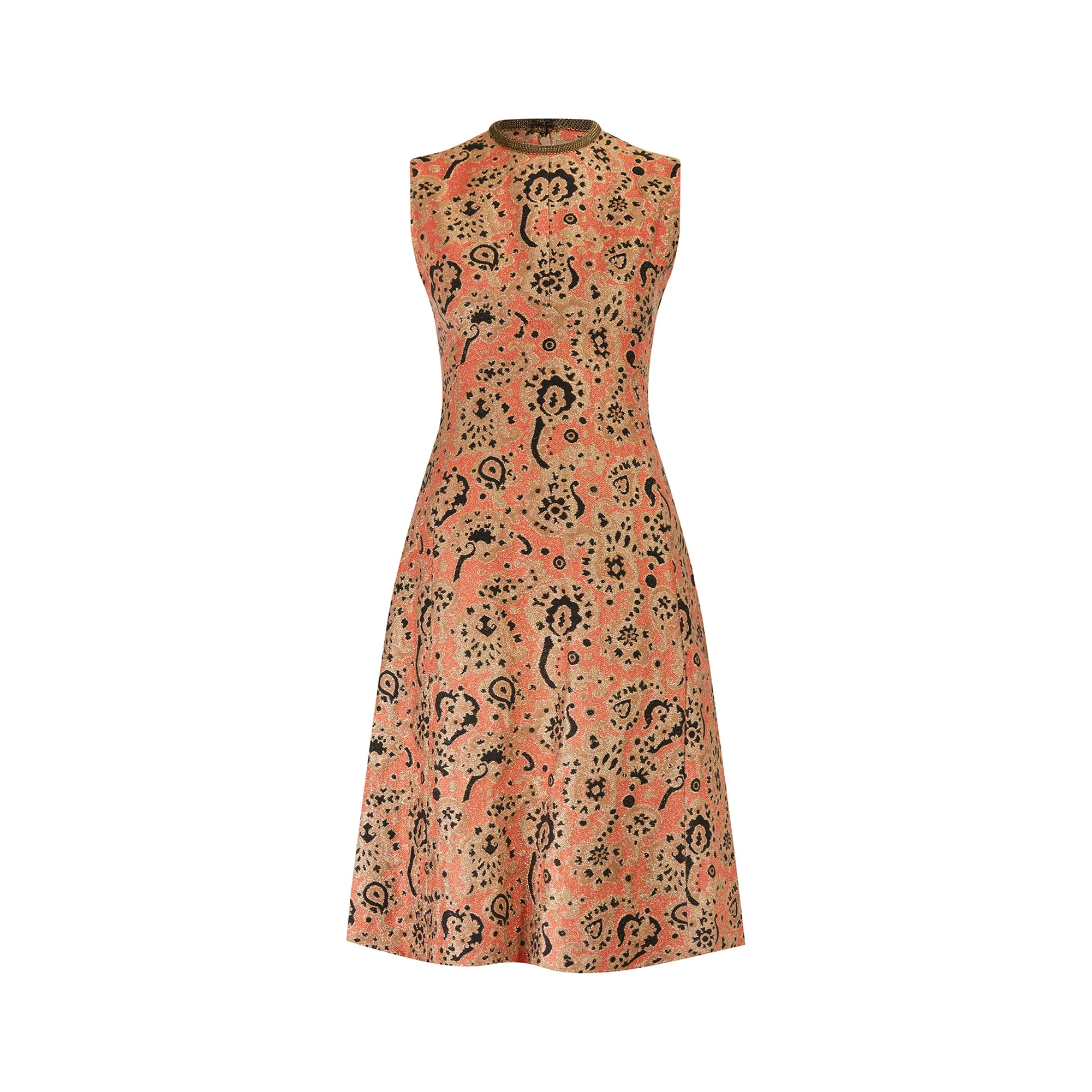 1960s Maria Moutet Paisley Lame Dress Suit