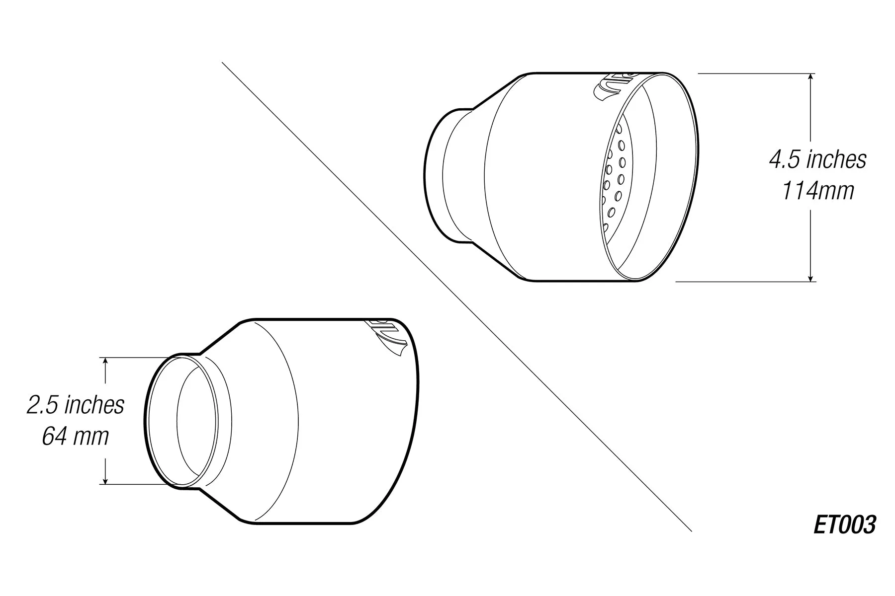 4.5" Universal Exhaust Tip ET003 (Burnt/Polish)