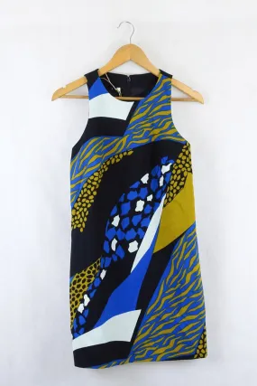 4C Abstract Dress Blue And Orange 0 (Au 8)