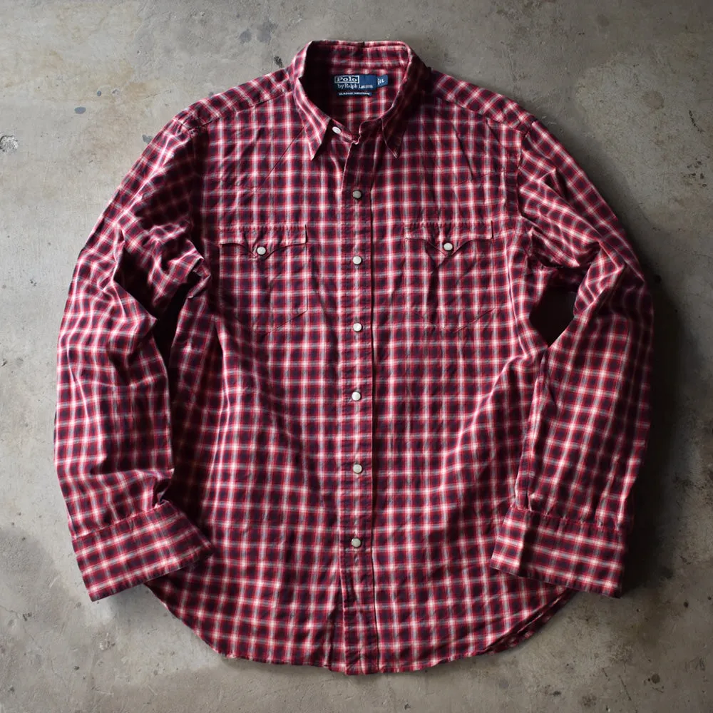 90's　Polo Ralph Lauren/ポロ ラルフ ローレン “CLASSIC WESTERN” チェック ウエスタンシャツ　230519