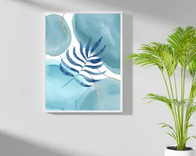 Abstract Art Wall Decor | Teal Blue Navy Hygge