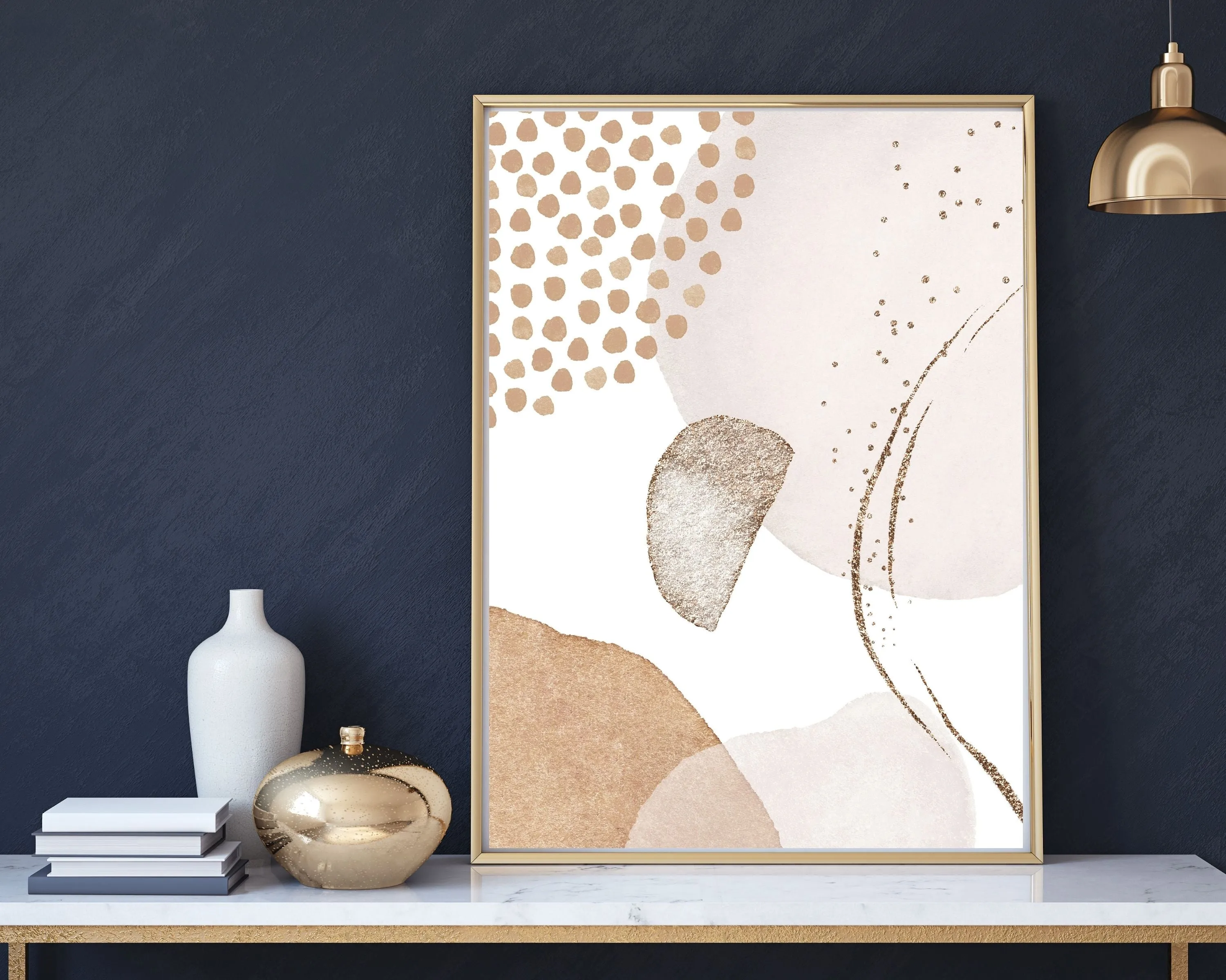 Abstract Boho Art Prints | Beige Cream