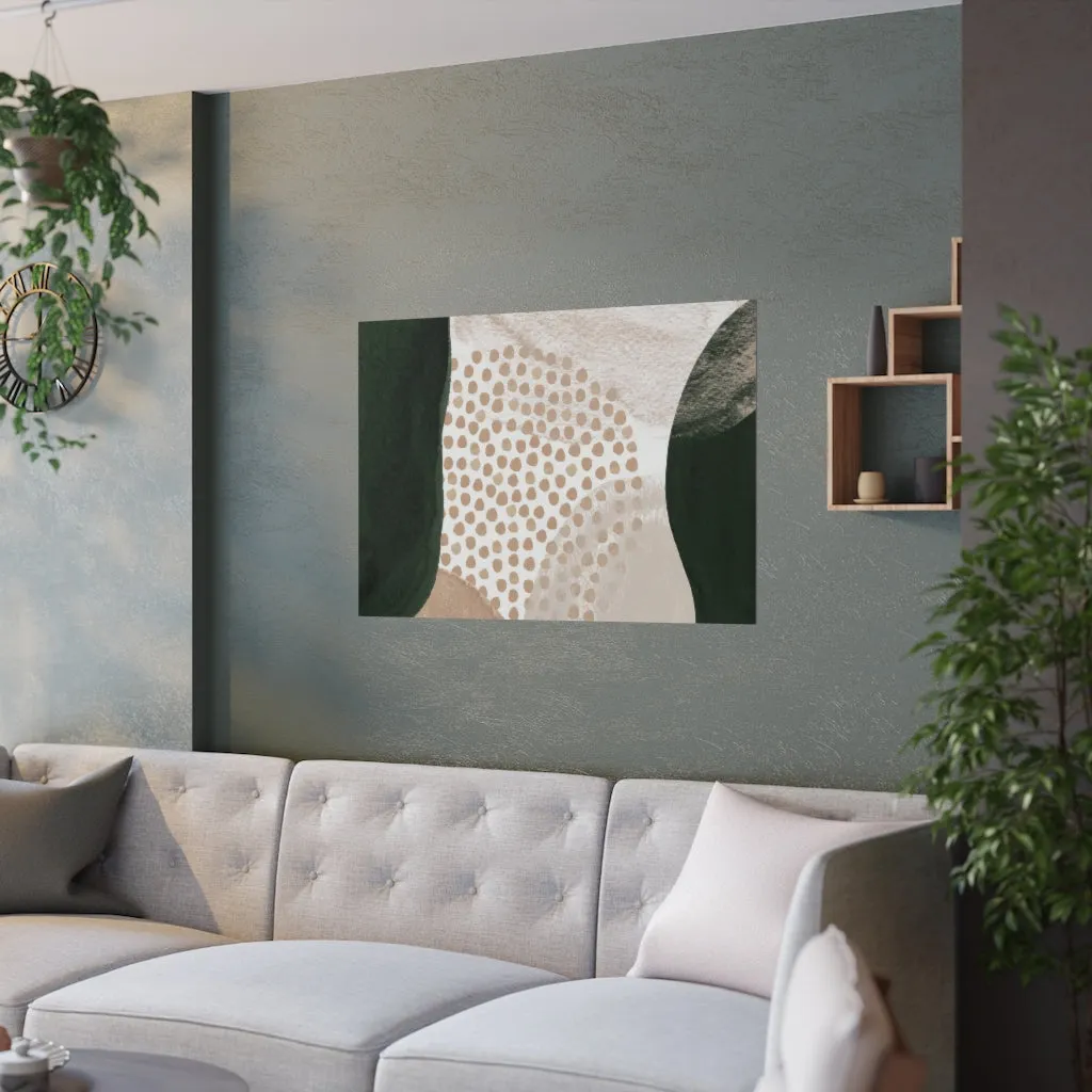 Abstract Boho Art Prints | Beige Emerald Green