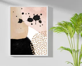 Abstract Boho Art Prints | Blush Pink Black Beige