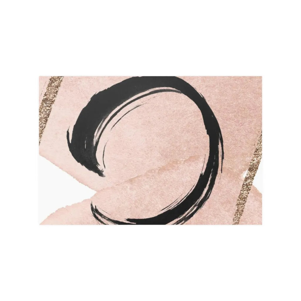 Abstract Boho Art Prints | Blush Pink Black Gold