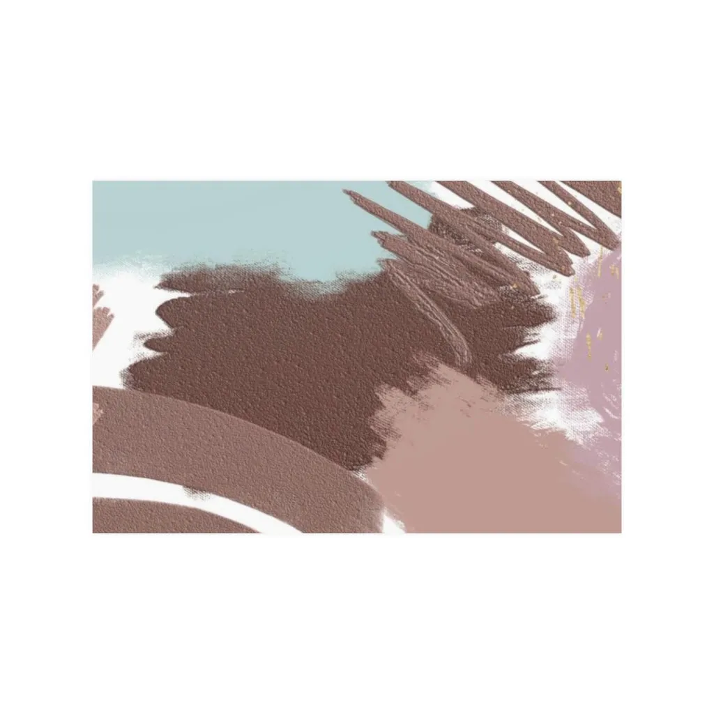 Abstract Boho Art Prints | Brown Mint Green Pink