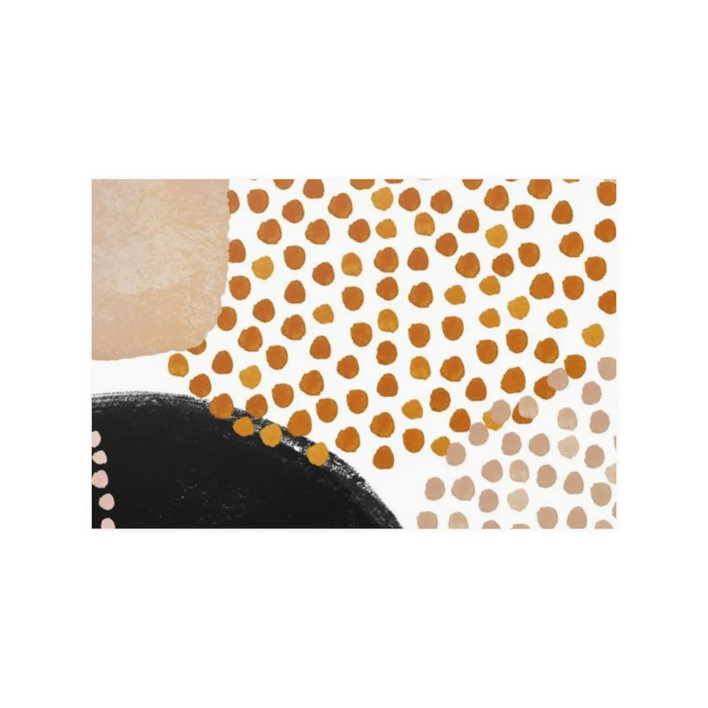 Abstract Boho Art Prints | Burnt Orange Beige Black