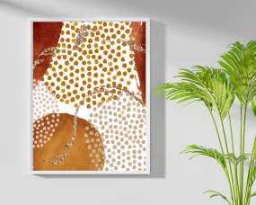 Abstract Boho Art Prints | Burnt Orange Gold
