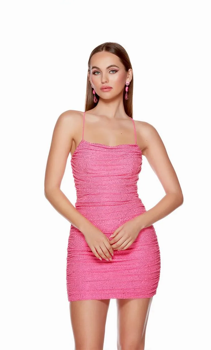 Alyce Paris Ruched Strappy Back HoCo Dress 4733