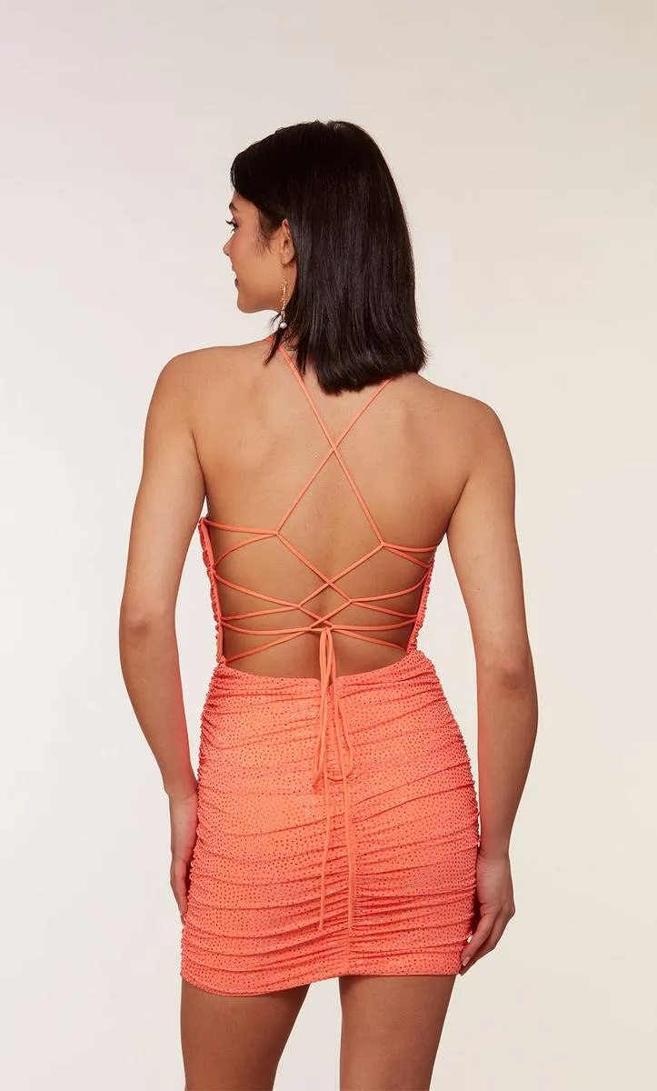 Alyce Paris Ruched Strappy Back HoCo Dress 4733