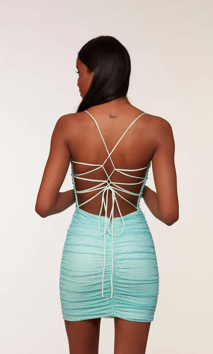 Alyce Paris Ruched Strappy Back HoCo Dress 4733