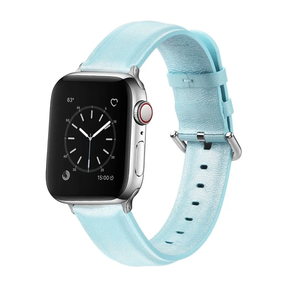 Apple Watch (45mm) cowhide genuine leather watch strap - Baby Blue