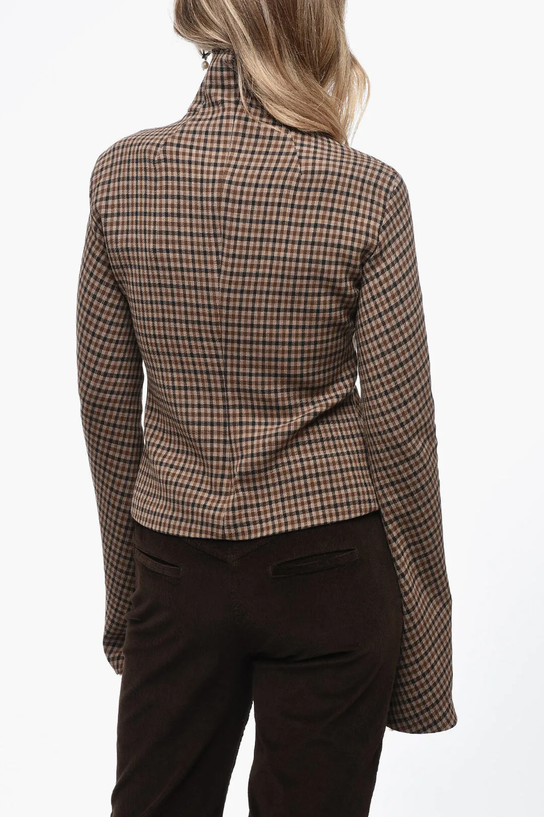A.W.A.K.E MODE Stretch Wool Turtleneck Top with Cut Out Detail