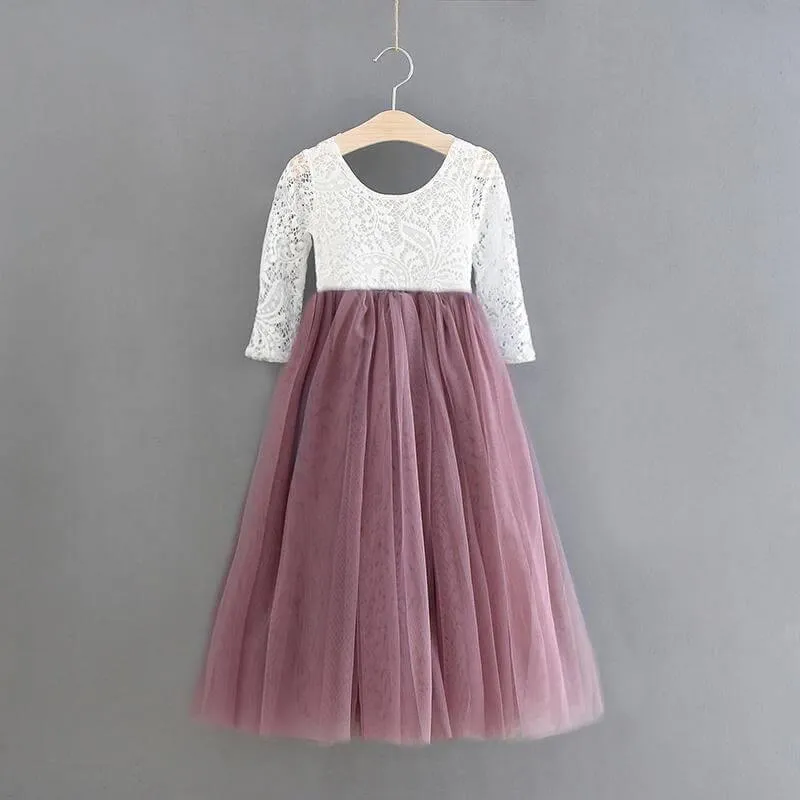 Baby Bohemian Classic Long Sleeve Dress - Heather