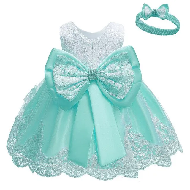Baby Bow Dress & Matching Hairband (3M-24M)