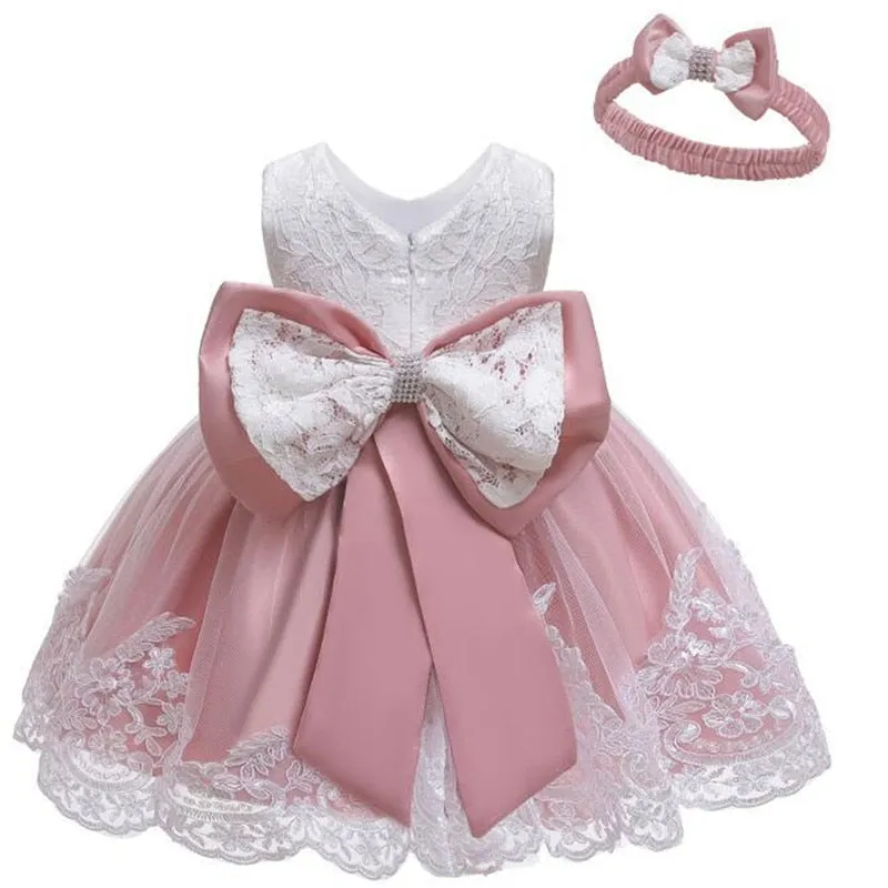Baby Bow Dress & Matching Hairband (3M-24M)