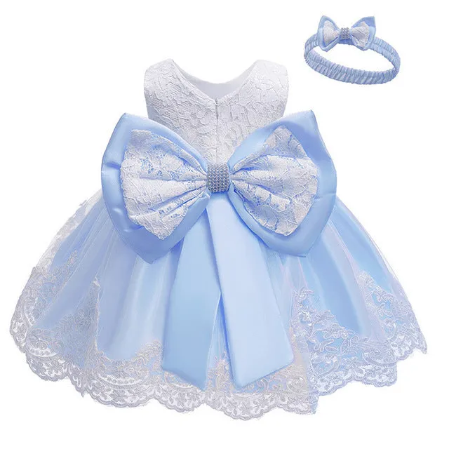 Baby Bow Dress & Matching Hairband (3M-24M)