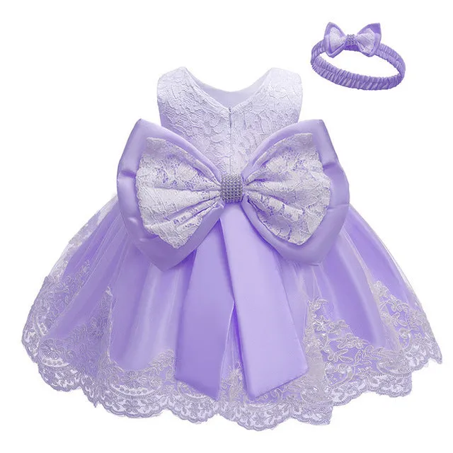 Baby Bow Dress & Matching Hairband (3M-24M)