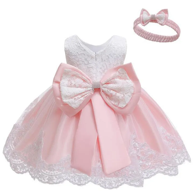 Baby Bow Dress & Matching Hairband (3M-24M)