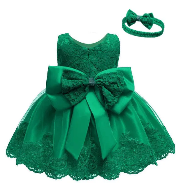 Baby Bow Dress & Matching Hairband (3M-24M)