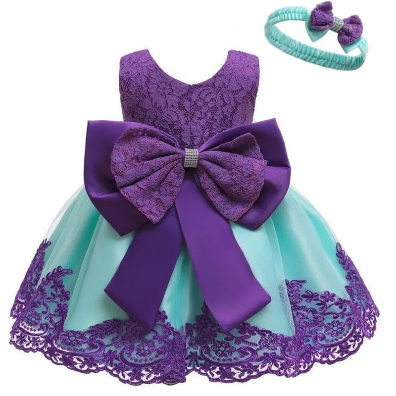 Baby Bow Dress & Matching Hairband (3M-24M)