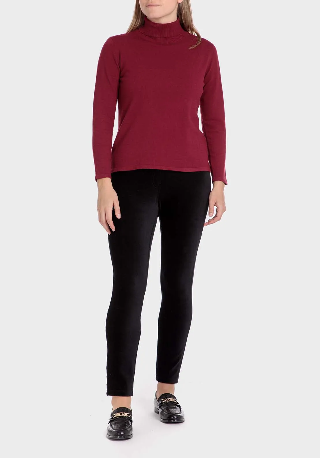 Basic Turtleneck Sweater - Garnet