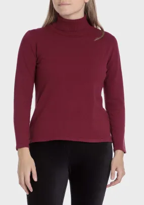 Basic Turtleneck Sweater - Garnet