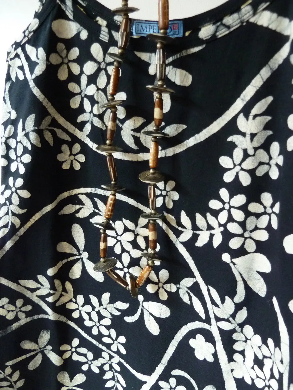 Batik Beach Dress Matisse  In Black And Cream