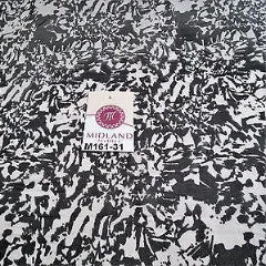 Black and White Abstract printed chiffon fabric 44" wide M161-31 Mtex
