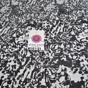 Black and White Abstract printed chiffon fabric 44" wide M161-31 Mtex