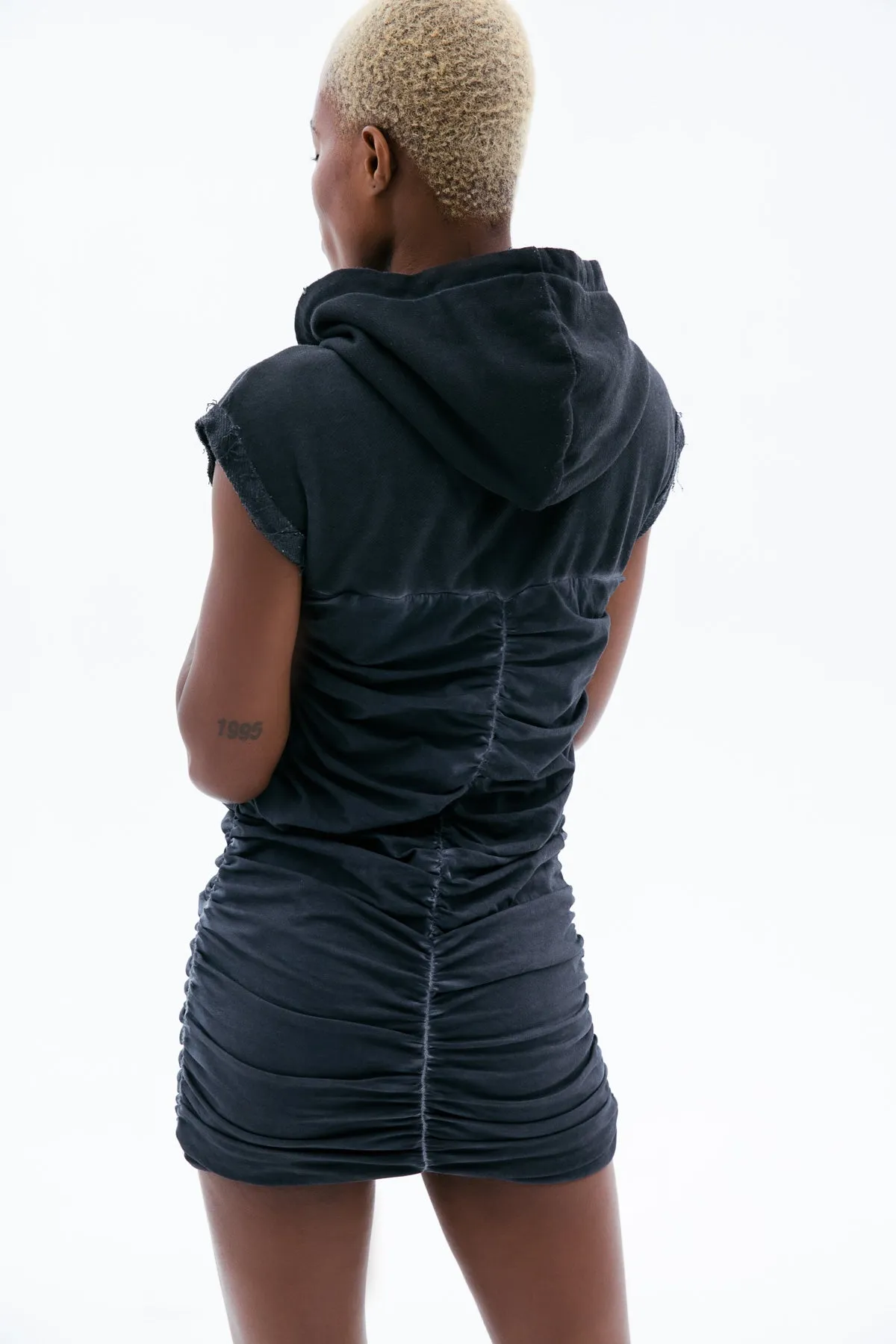 Black Corset Hoodie Dress