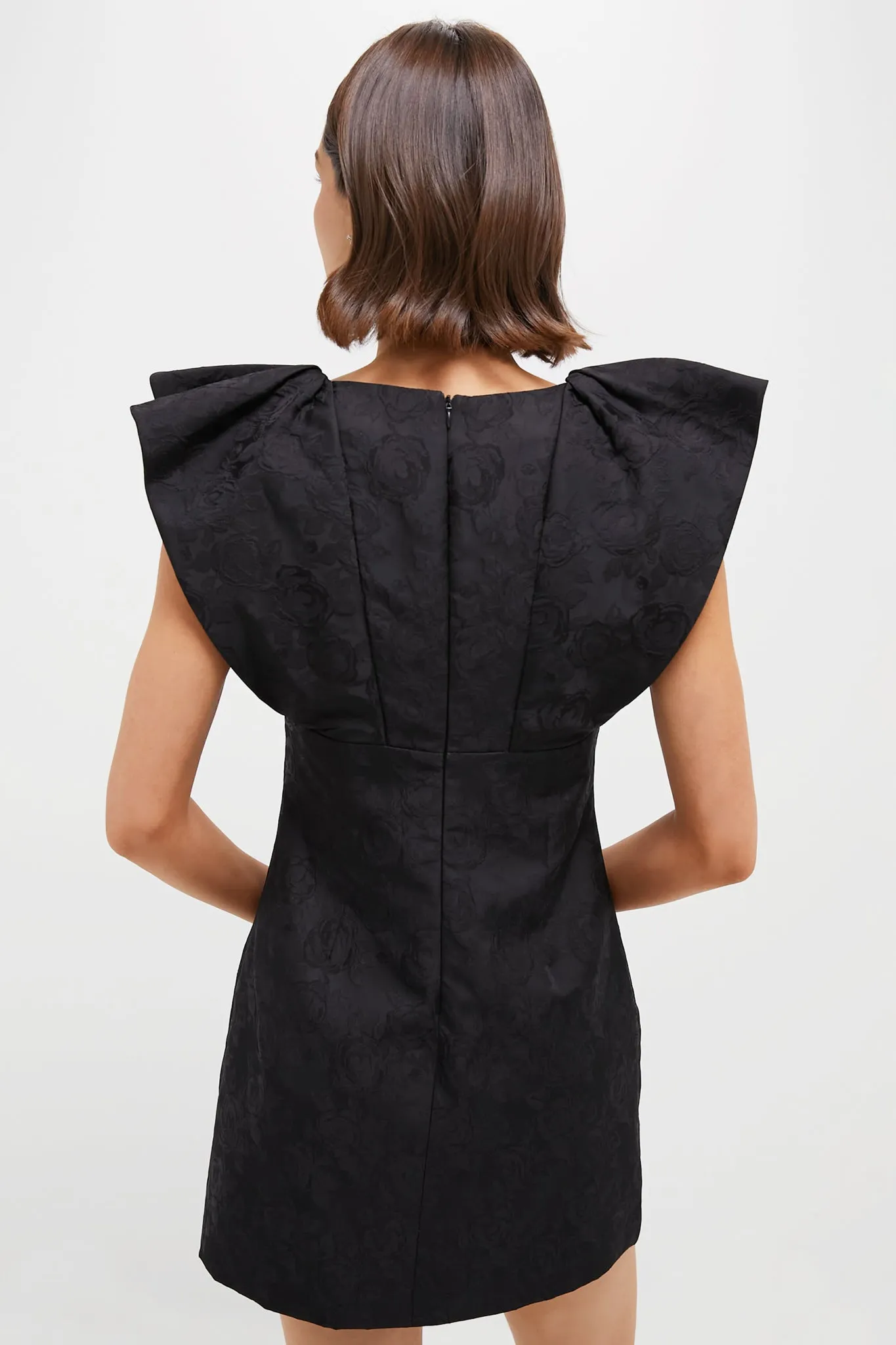 Black Jacquard Tanya Mini Dress