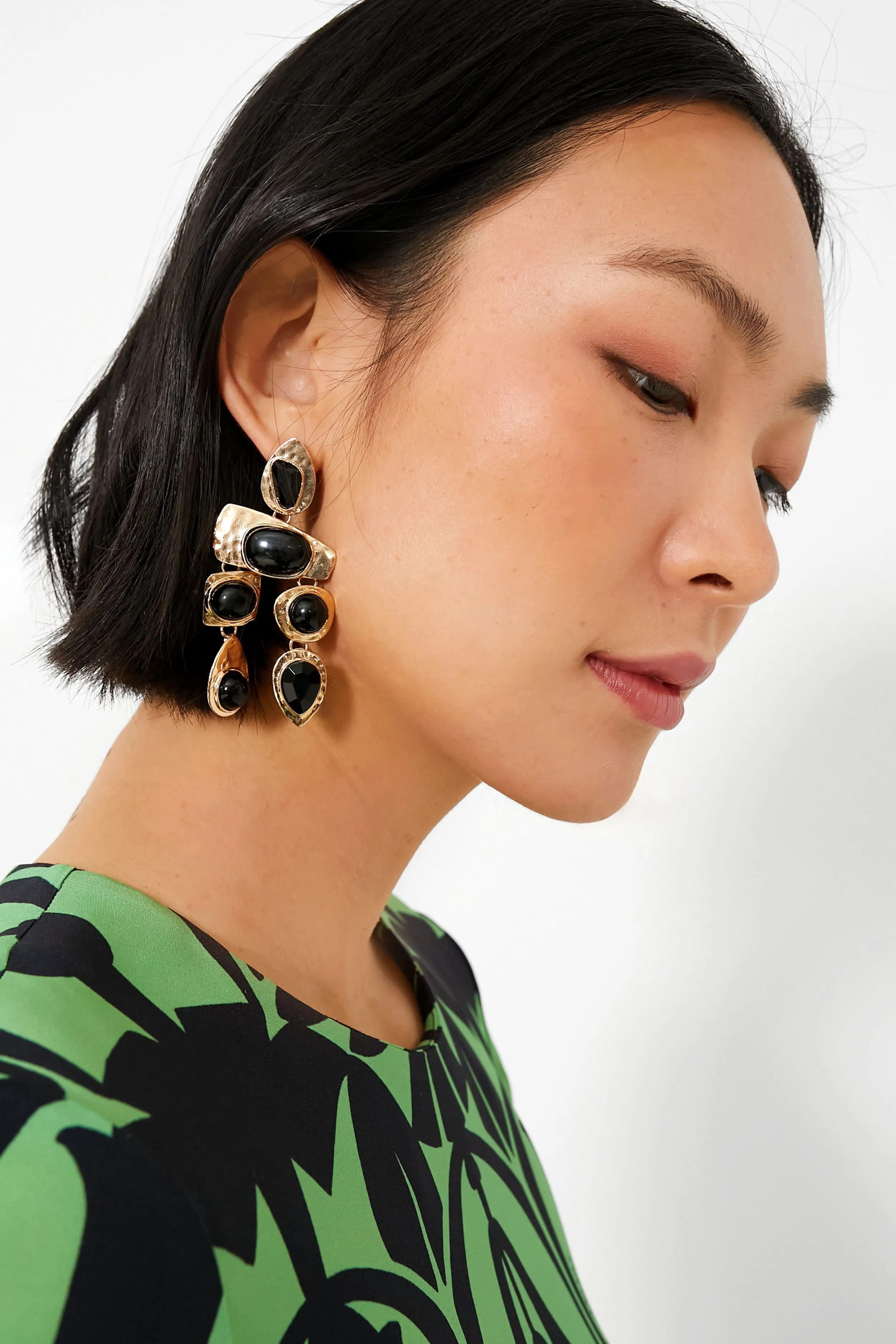 Black Multi Stone Earrings