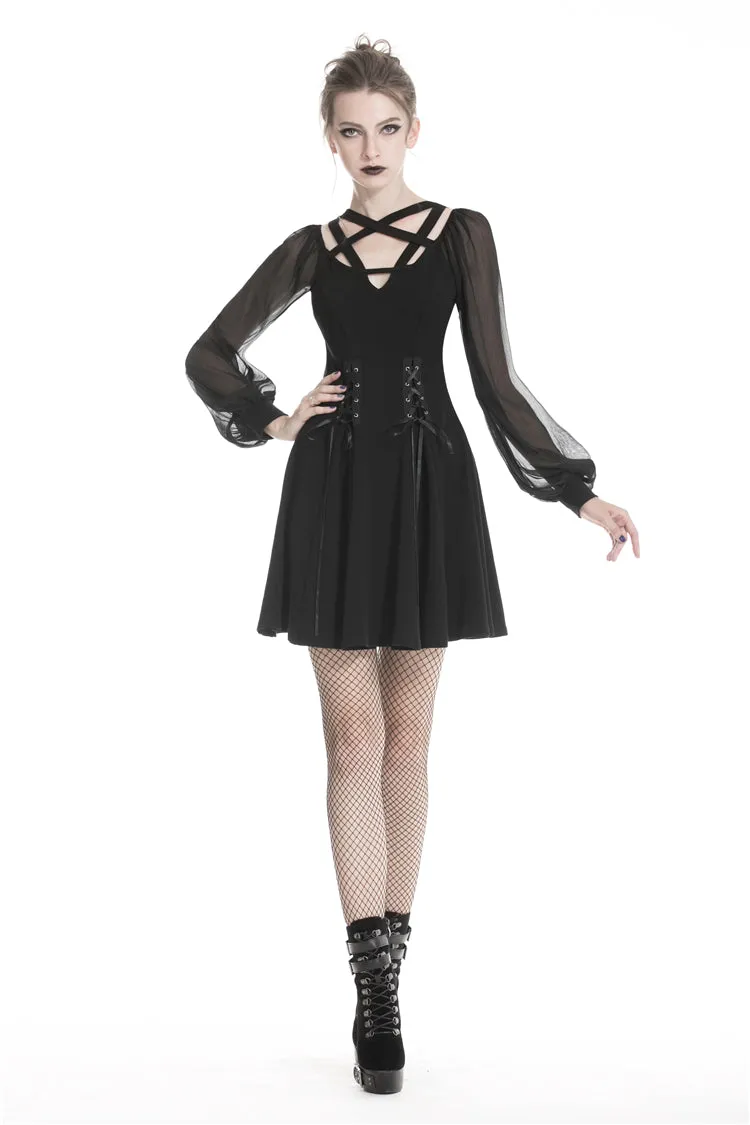 Black punk alternative star homecoming dresses DW330