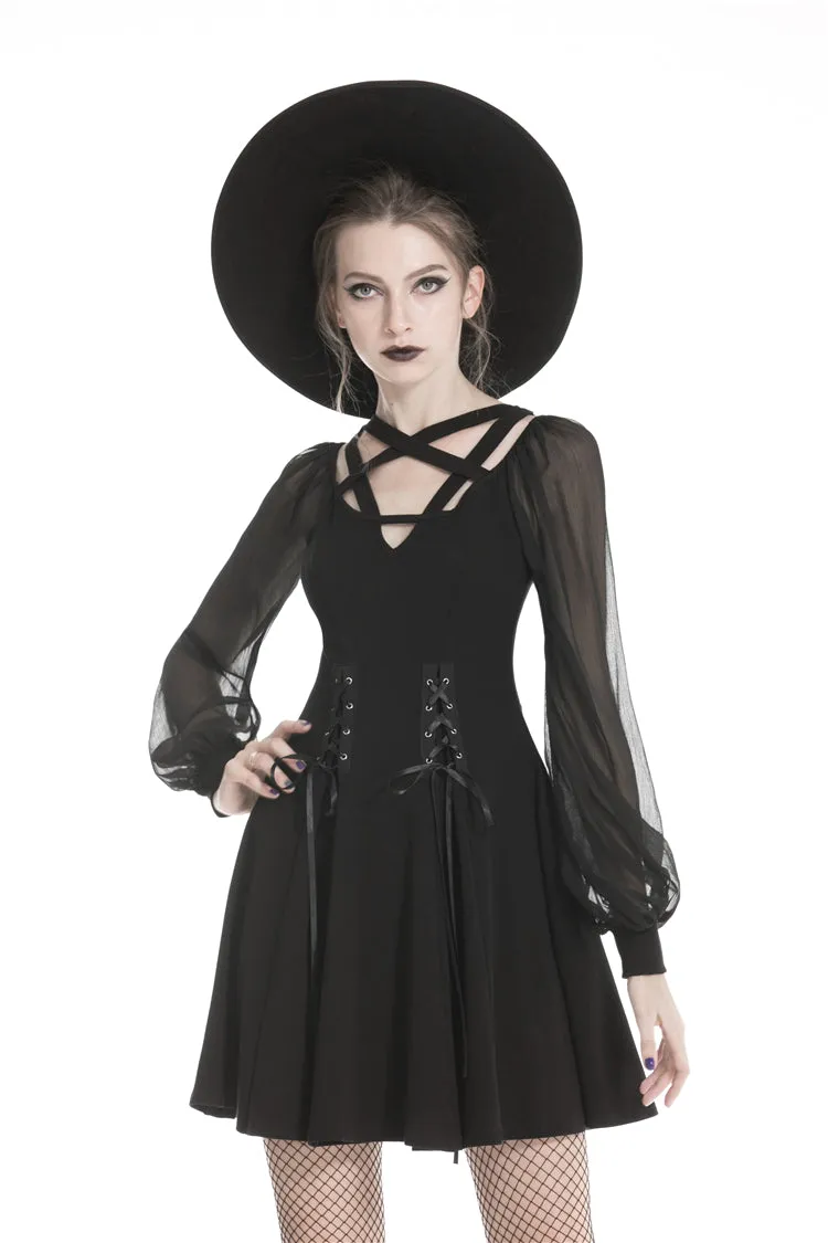 Black punk alternative star homecoming dresses DW330