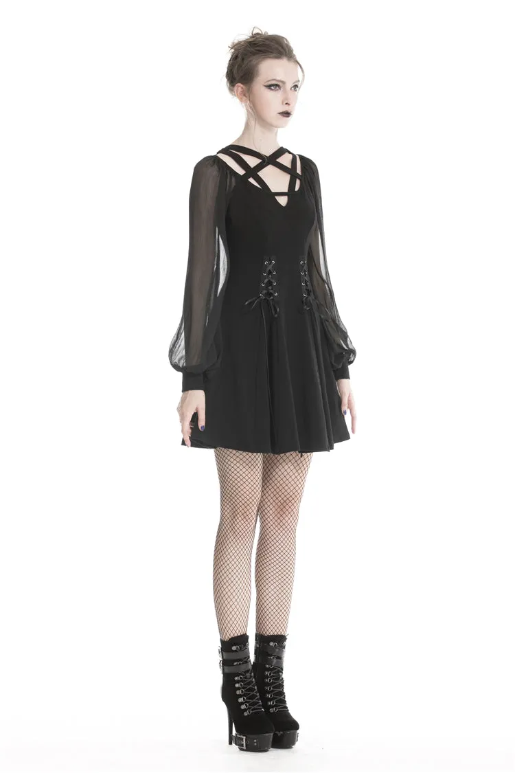 Black punk alternative star homecoming dresses DW330