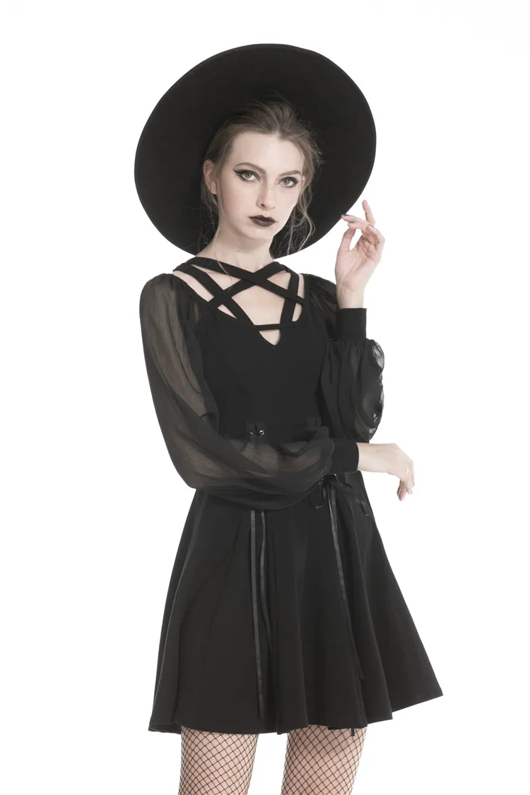 Black punk alternative star homecoming dresses DW330