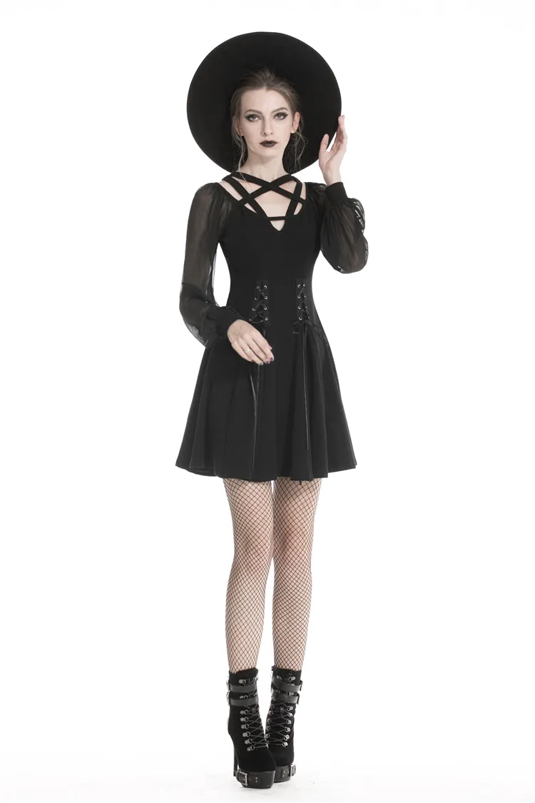 Black punk alternative star homecoming dresses DW330