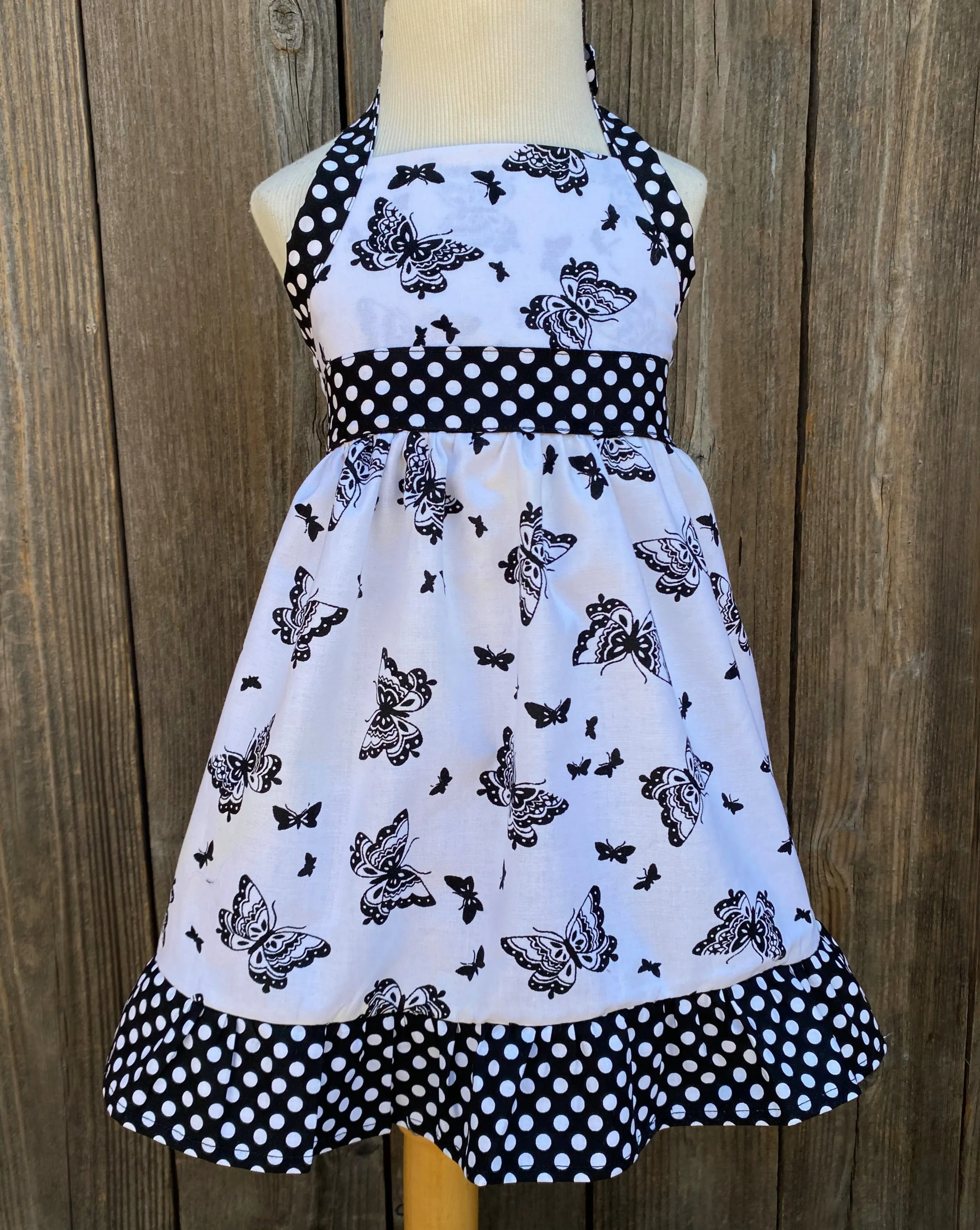 Black White Butterfly Jumper Dress