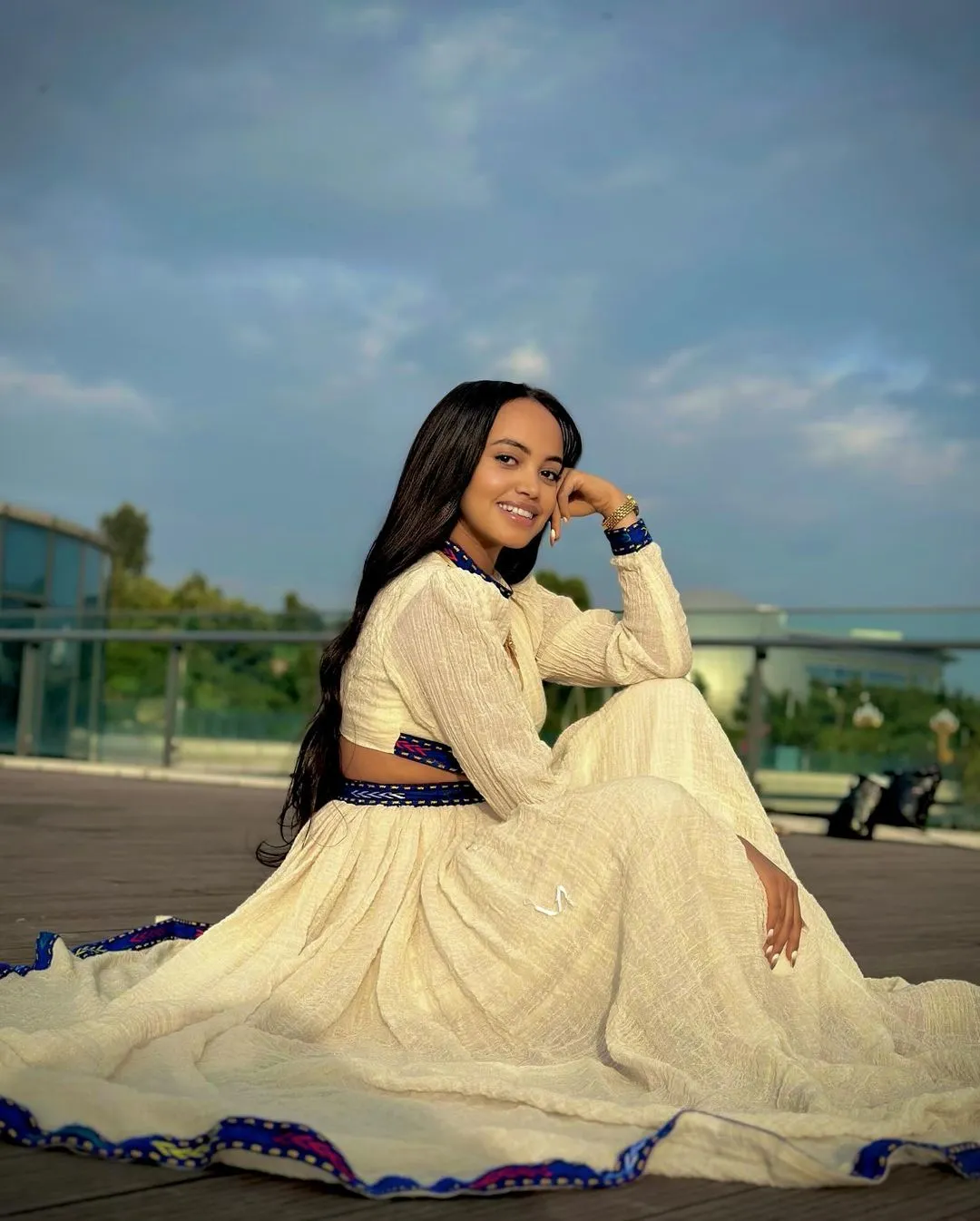 Blue Habesha Dress Crop Top and Skirt Set Habesha Kemis