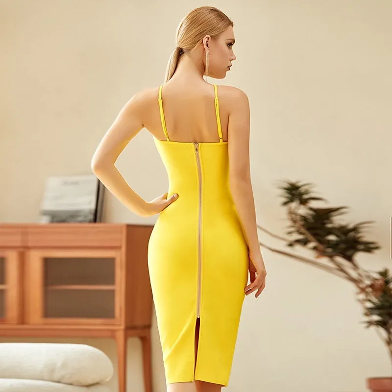 Bodycon Yellow Bandage Dress