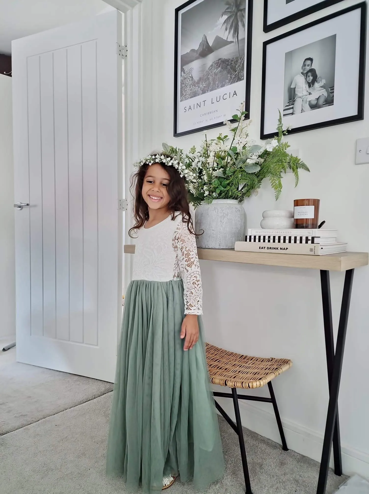 Bohemian Classic Long Sleeve Dress - Sage Green