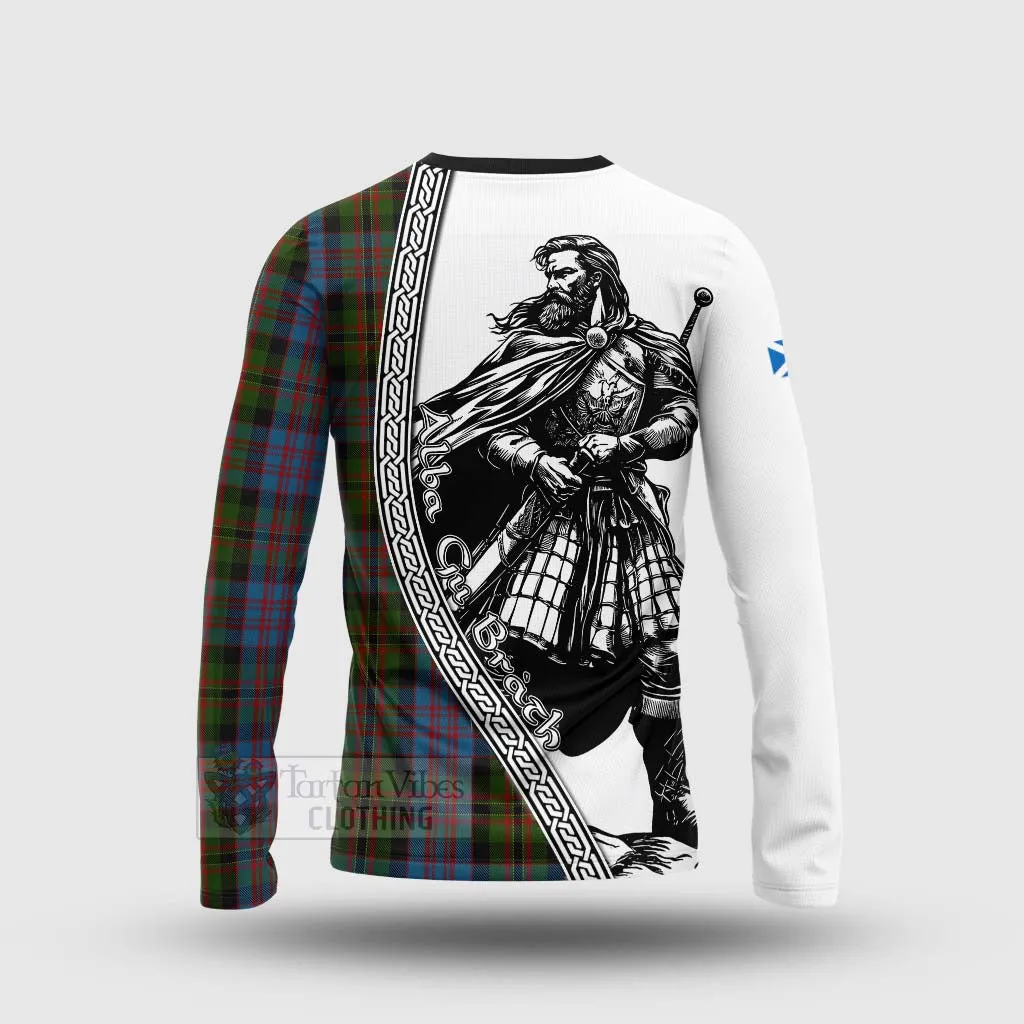 Bowie Tartan Clan Crest Long Sleeve T-Shirt with Highlander Warrior Celtic Style