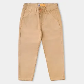 Boys Cotton Pant Solid-Sand