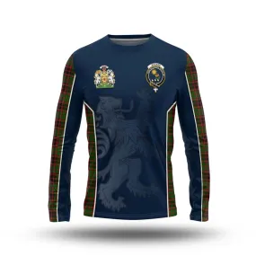 Buchan Tartan Long Sleeve T-Shirt with Family Crest and Lion Rampant Vibes Sport Style