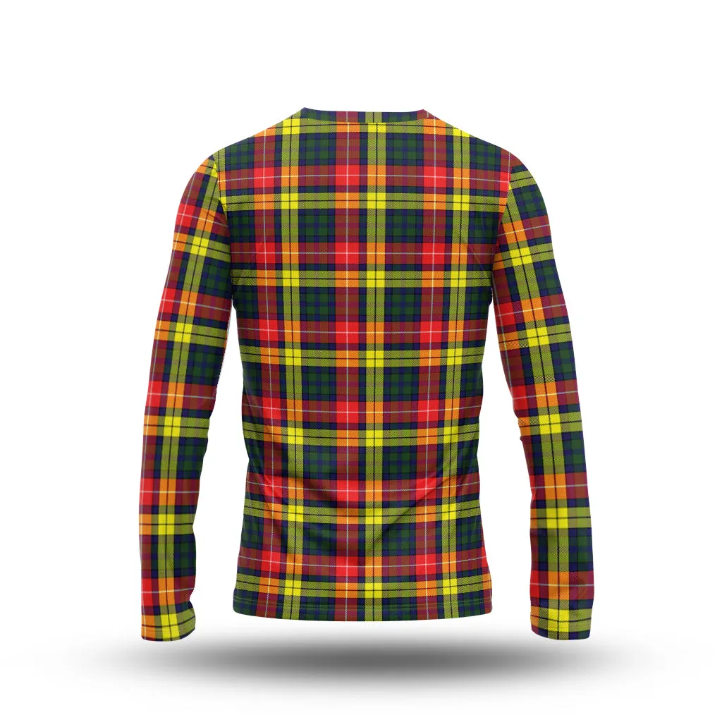 Buchanan Modern Tartan Long Sleeve T-Shirt with Family Crest