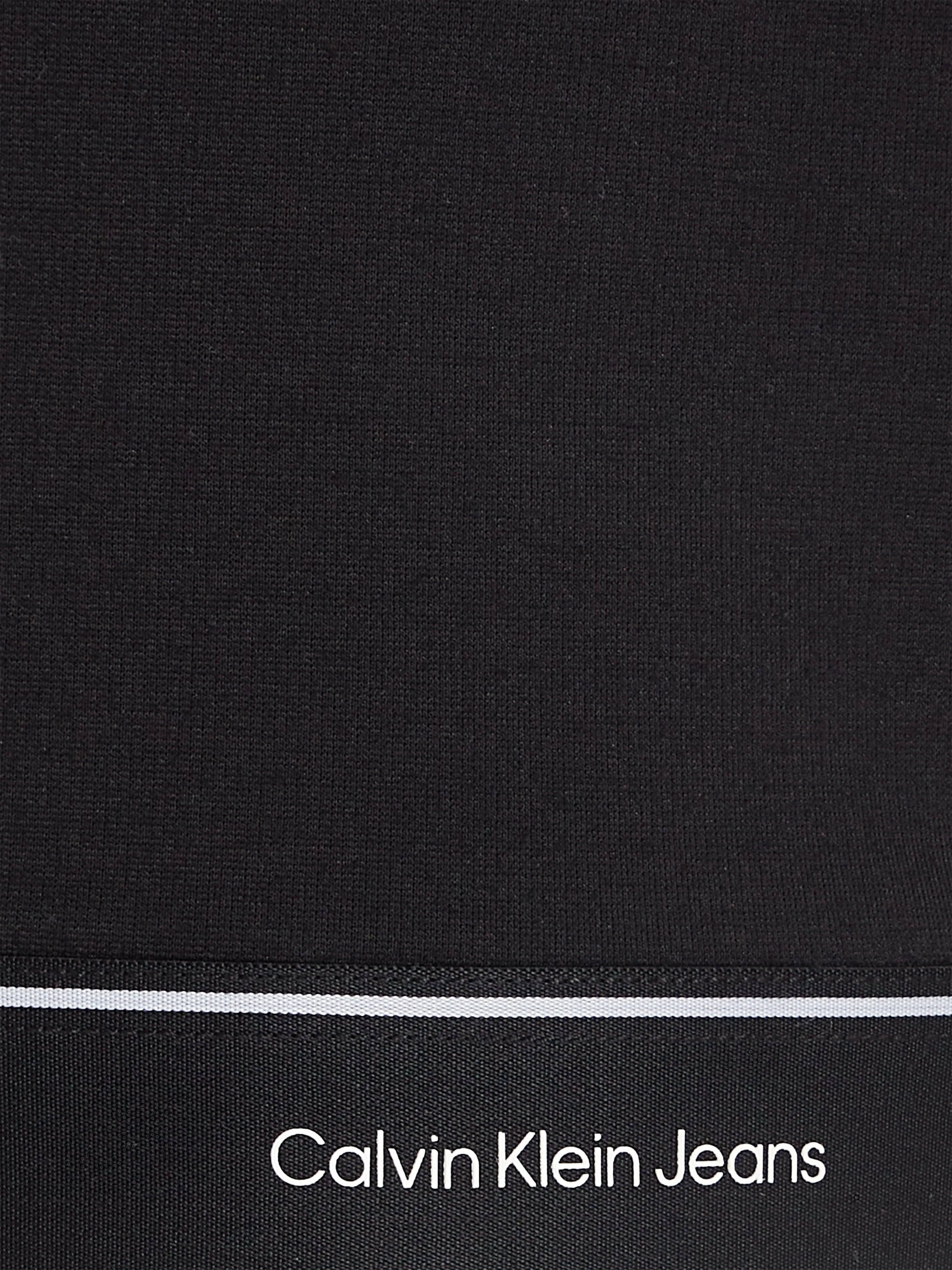 Calvin Klein Girls Logo Tape Sleeveless Punto Top in Black