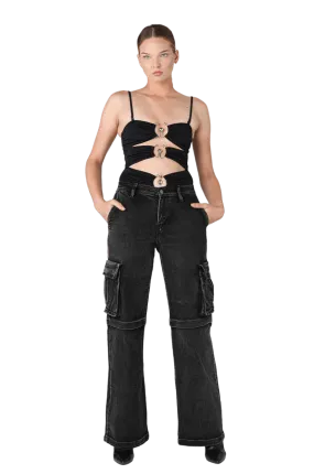 CARGO BLACK JEANS
